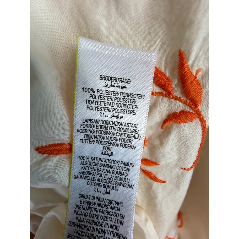 Marks & Spencer Cream Midi Dress with Orange Floral Print - Picture 5 of 5